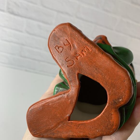 Vintage Halloween Jack O Lantern Scare Crow Statue Figurine 7" Fall Ceramic - Picture 7 of 8